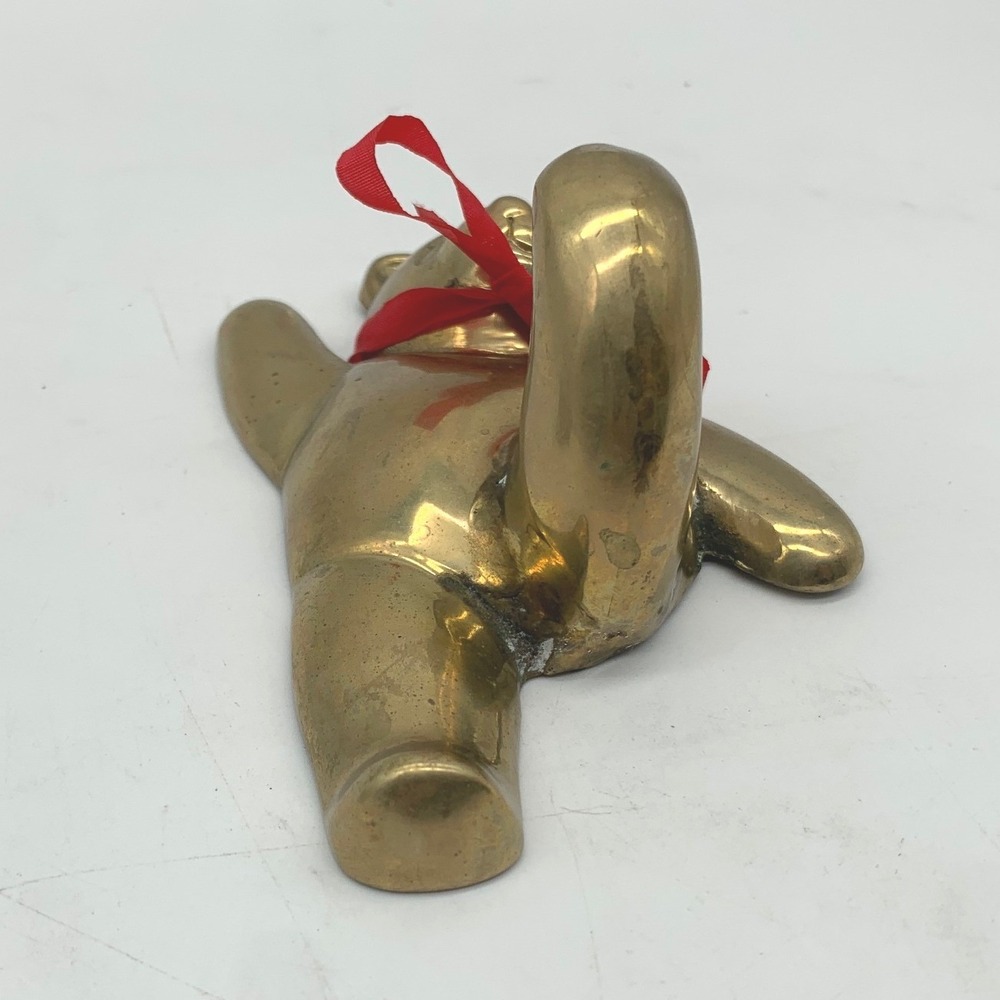Vtg Solid Brass Miniature Baskets Teddy Bear Figurine Lot Set Mid Century Decor - Picture 3 of 14